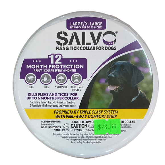 Salvo Flea & Tick Collar Large Dog 2 PK - Coon Hunter Supply